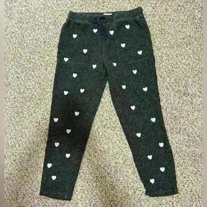 Lou and Grey Sweatpants.  Size Small.  Dark grey with white hearts.